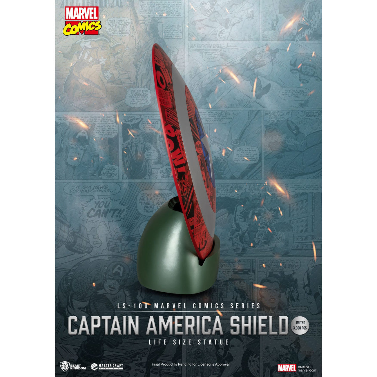 Produktbild Marvel Comics PVC Captain America Schild Life Size Statue