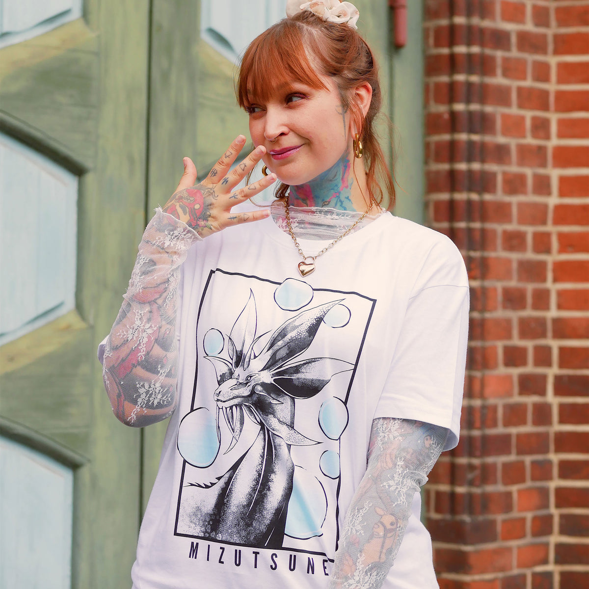 Produktbild Mizutsune T-Shirt weiß für Monster Hunter Fans