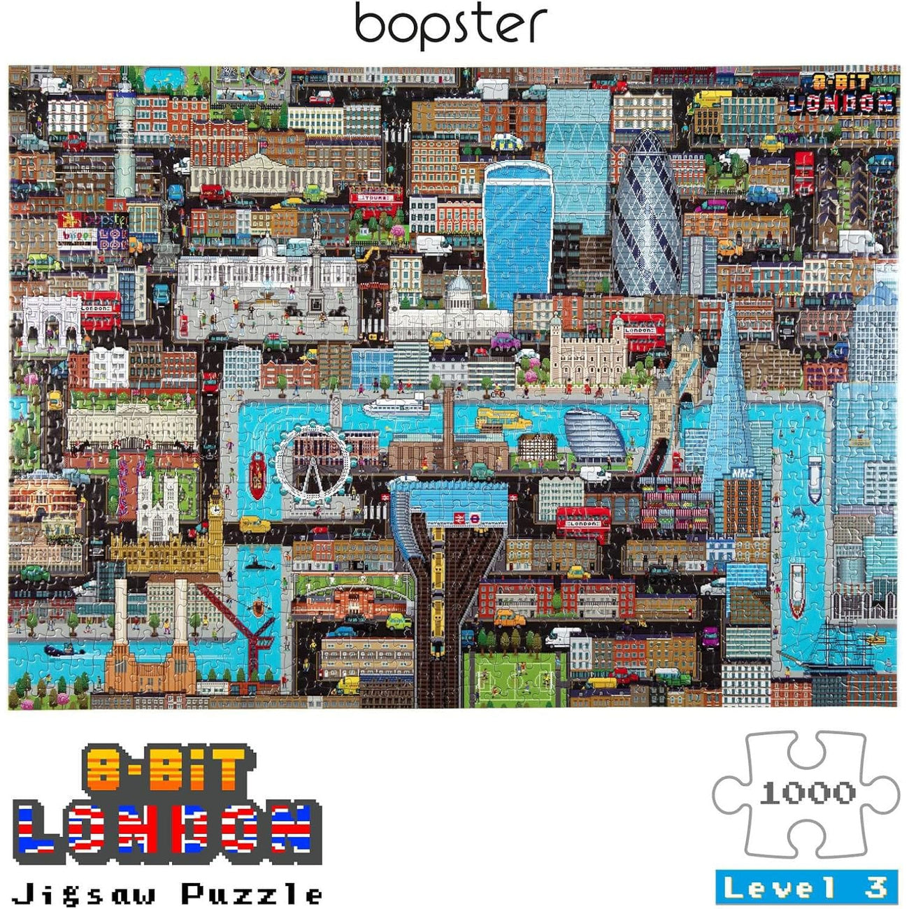 Produktbild 8-Bit Pixel Puzzle London Level 3 1000 Teile