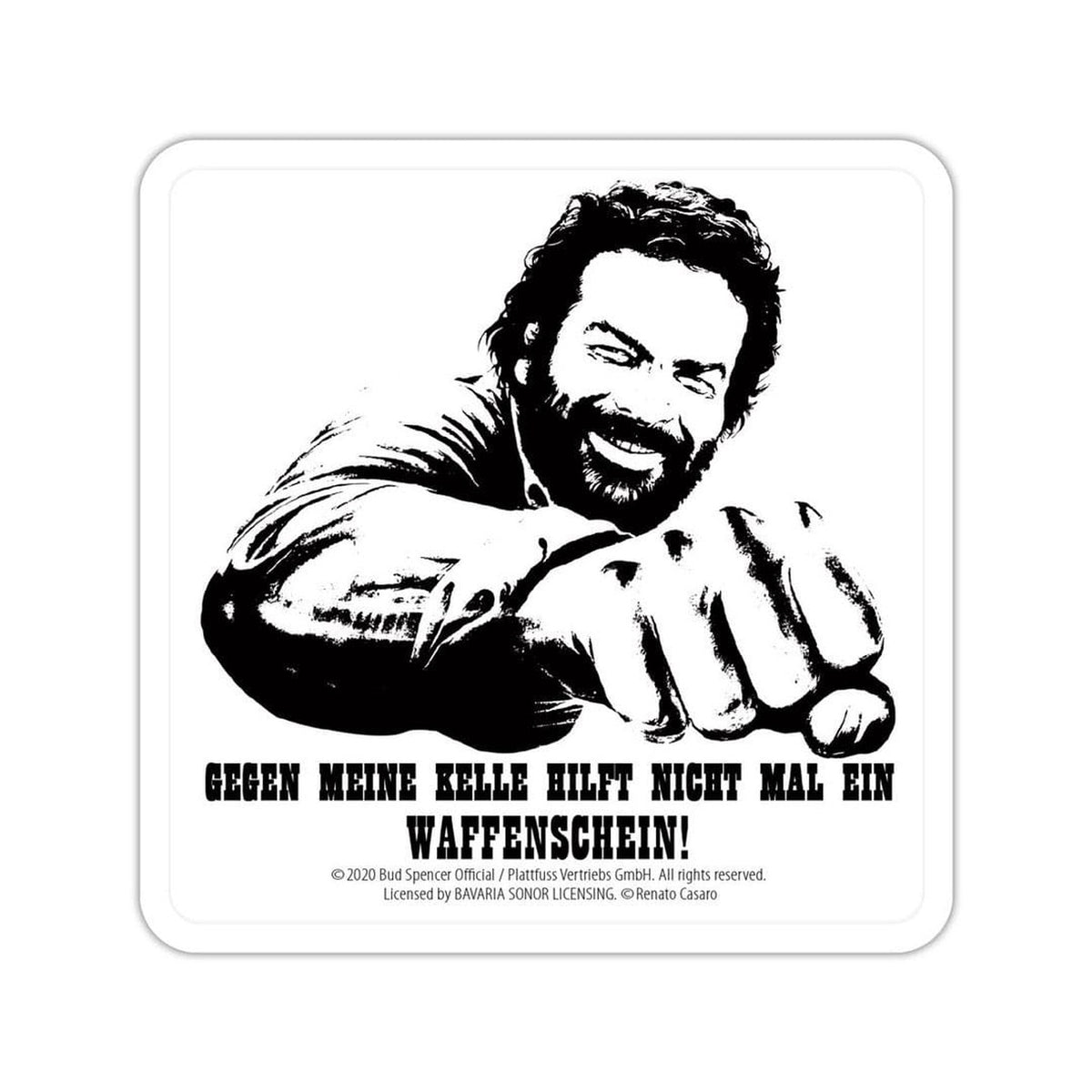 Produktbild Bud Spencer Bierdeckel aus Blech Kelle 10 x 10 cm