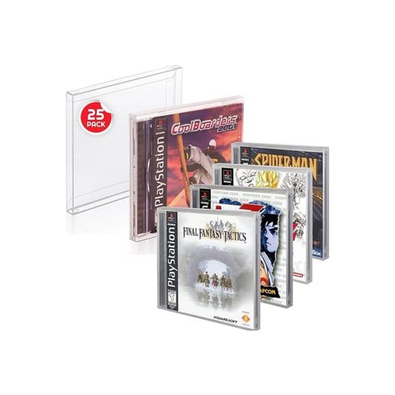 Produktbild PET Gehäuse 25er-Pack für Nintendo PS1/Single CD/Dreamcast