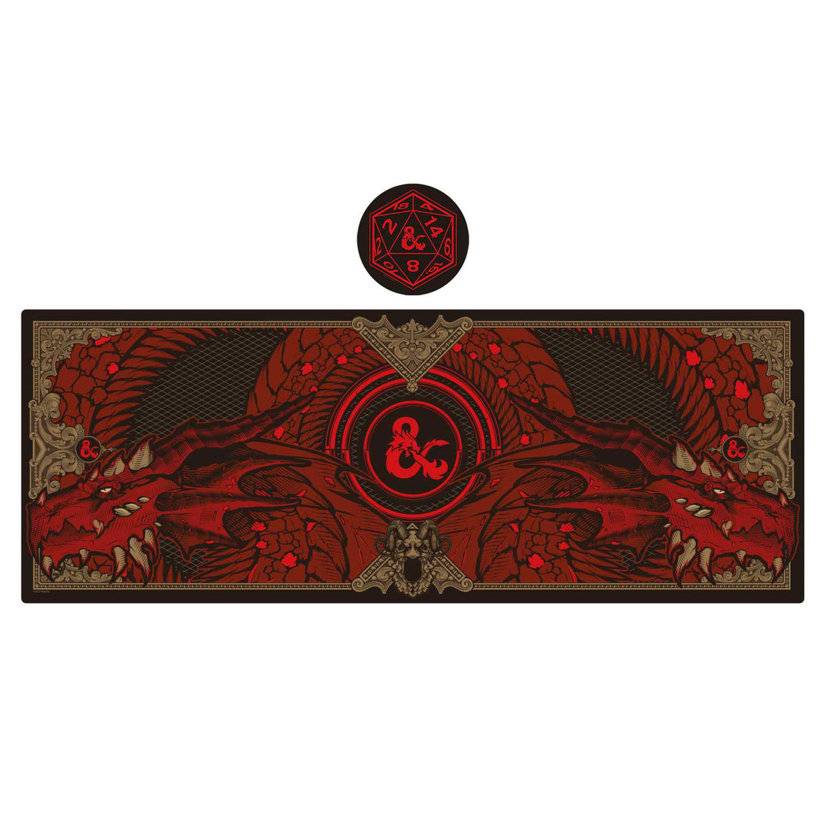 Produktbild Dungeons & Dragons Schreibtischunterlage & Untersetzer Set