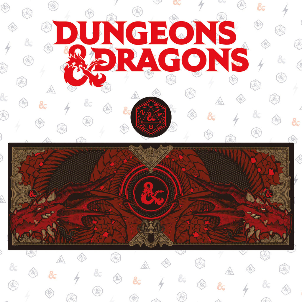 Produktbild Dungeons & Dragons Schreibtischunterlage & Untersetzer Set
