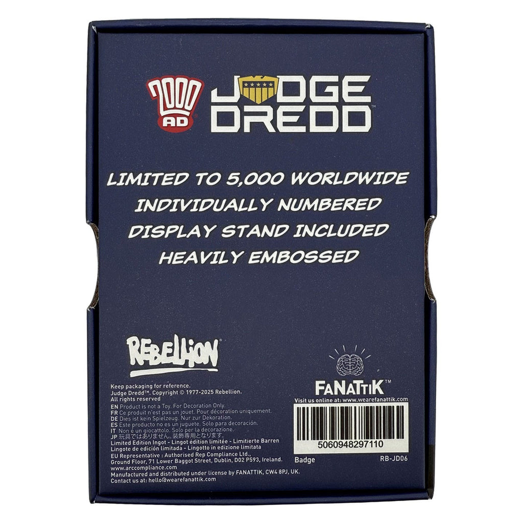 Product image 2000 AD Judge Dredd Badge Replica Limited Edition