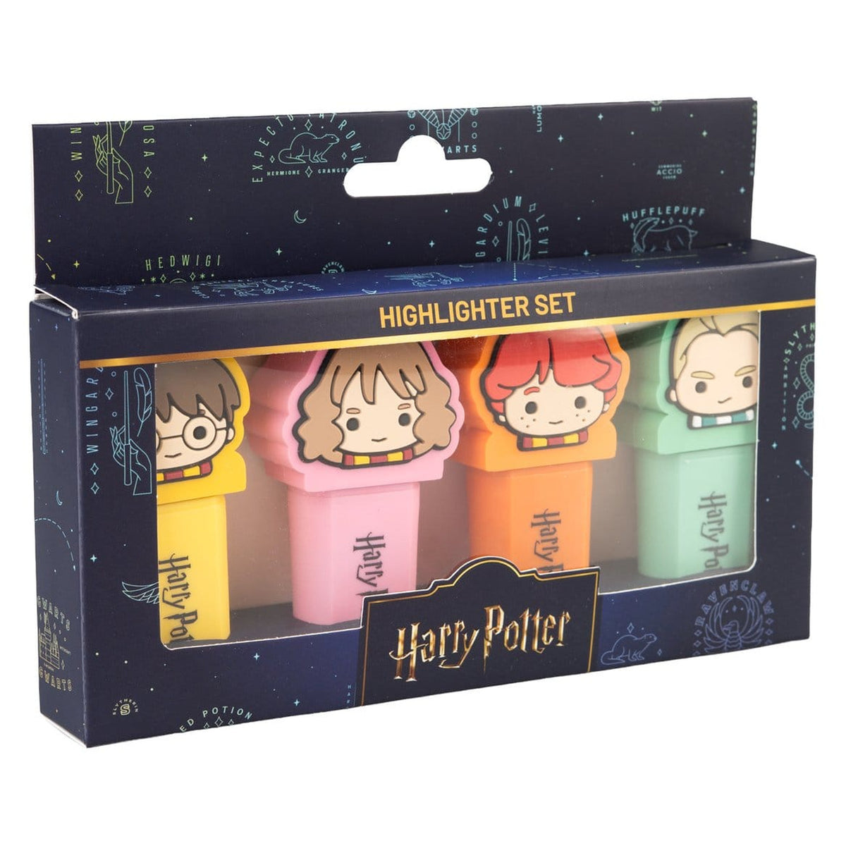 Produktbild Harry Potter Set mit 4 Textmarkern mit Aufsatz