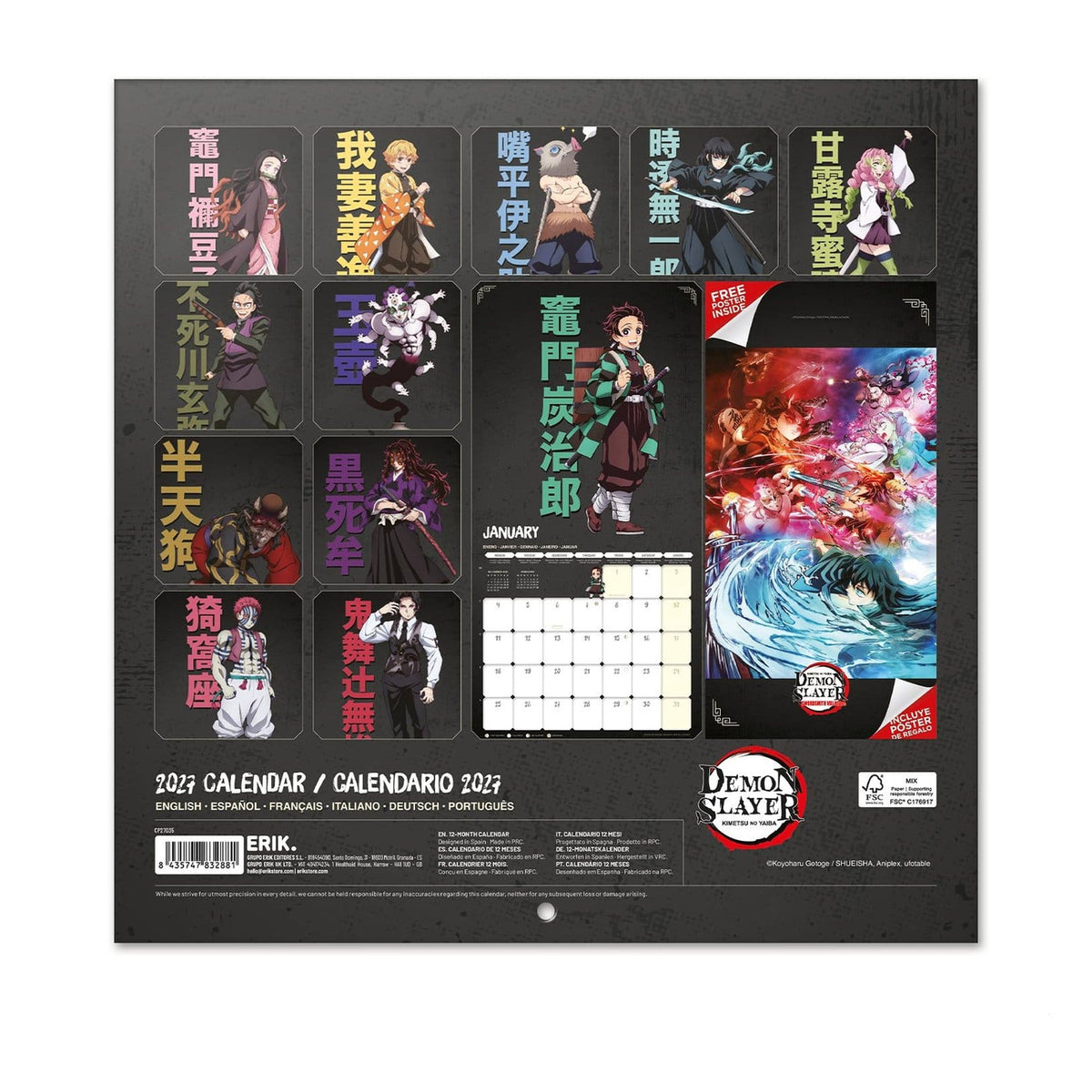 Produktbild Demon Slayer Wandkalender 2027 30 x 30 cm