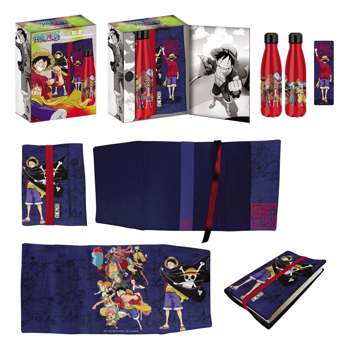Produktbild One Piece Stahlflasche, Sticker, Buchumschlag Geschenkset