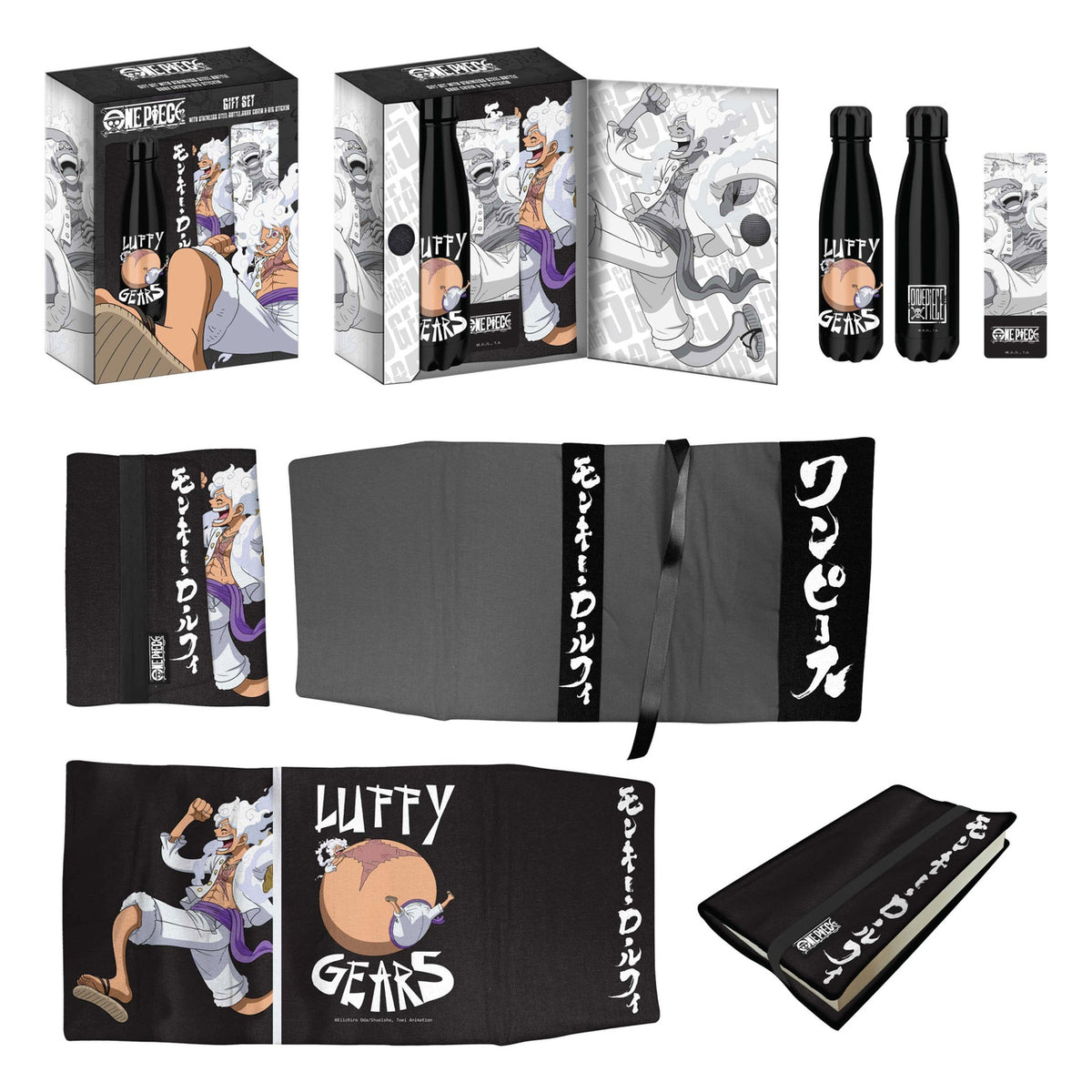 Produktbild One Piece Stahlflasche, Sticker, Buchumschlag Geschenkset