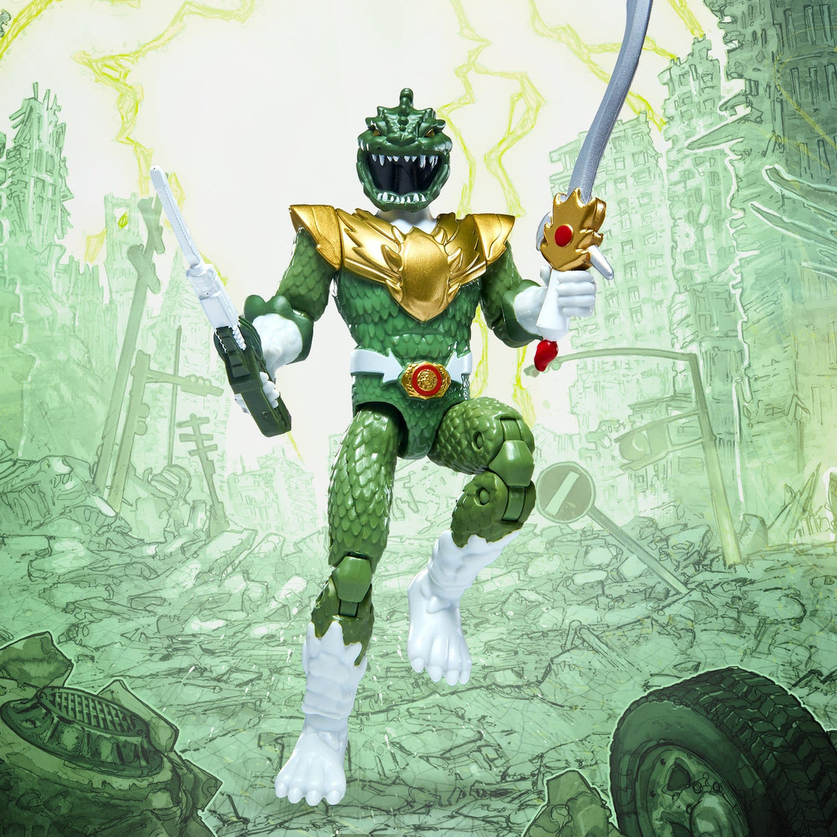 Produktbild Power Rangers x Godzilla Actionfigur Green Godzilla