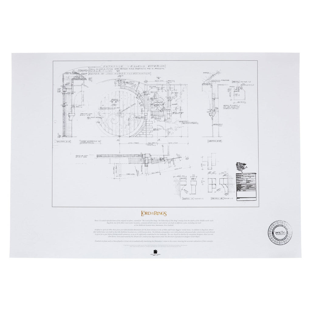 Produktbild Der Herr der Ringe Bauplan Kunstdruck Beutelsend 59 x 42 cm
