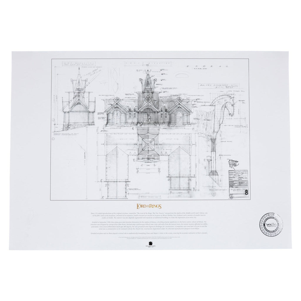 Produktbild Herr der Ringe Bauplan Kunstdruck The Stable of Edoras 59 x