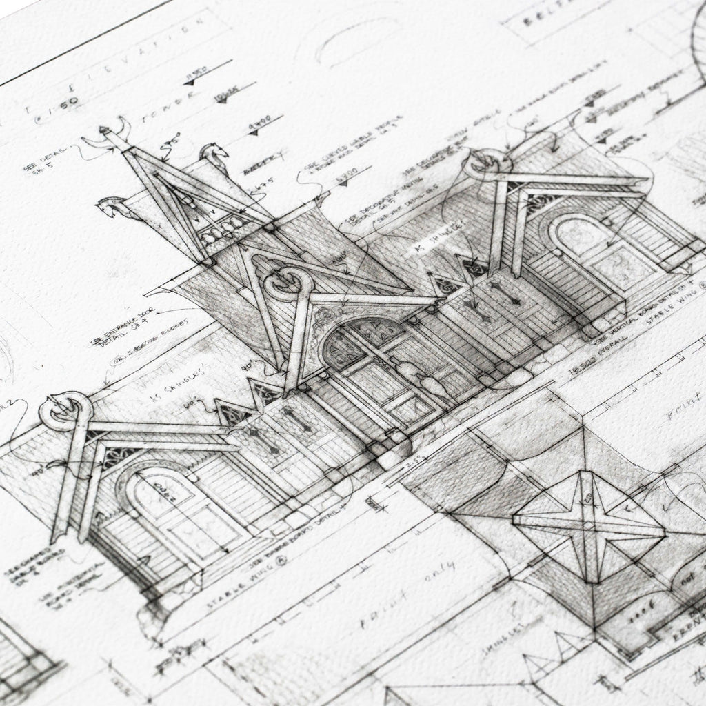 Produktbild Herr der Ringe Bauplan Kunstdruck The Stable of Edoras 59 x
